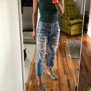 Distressed Levi 501’s